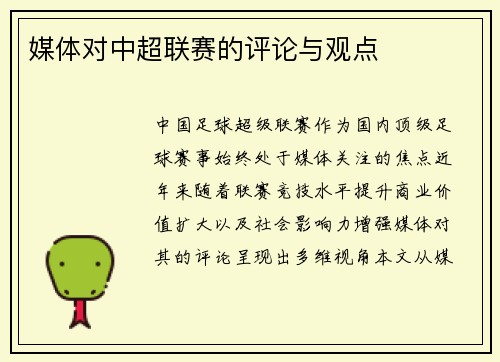 媒体对中超联赛的评论与观点